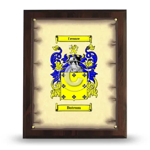 Butrum Coat of Arms Plaque
