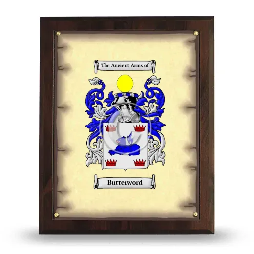 Butterword Coat of Arms Plaque