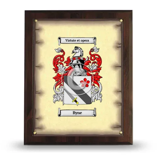 Byne Coat of Arms Plaque