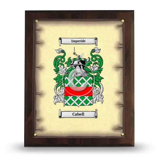 Cabell Coat of Arms Plaque