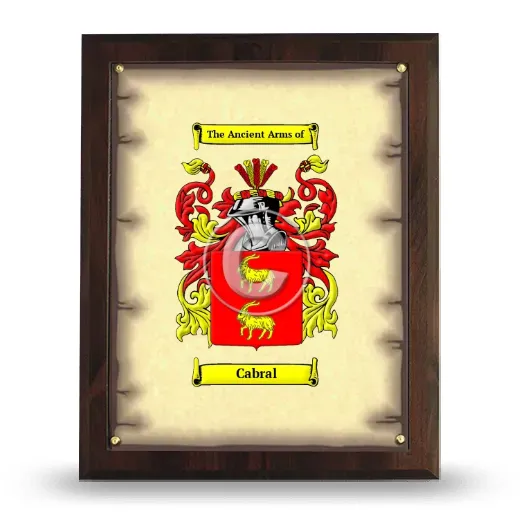 Cabral Coat of Arms Plaque