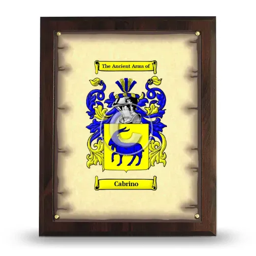 Cabrino Coat of Arms Plaque