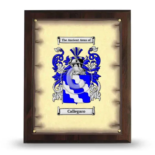 Callegaro Coat of Arms Plaque