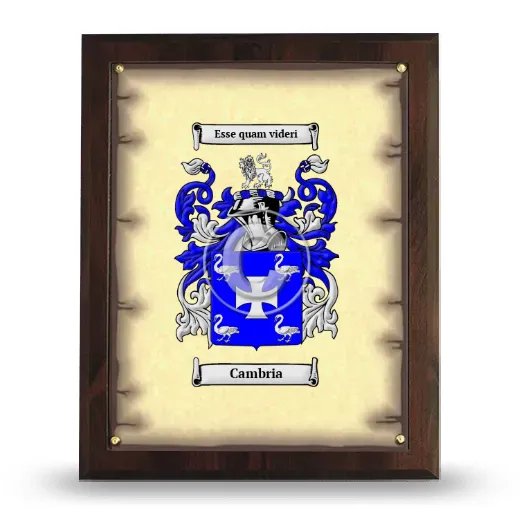 Cambria Coat of Arms Plaque