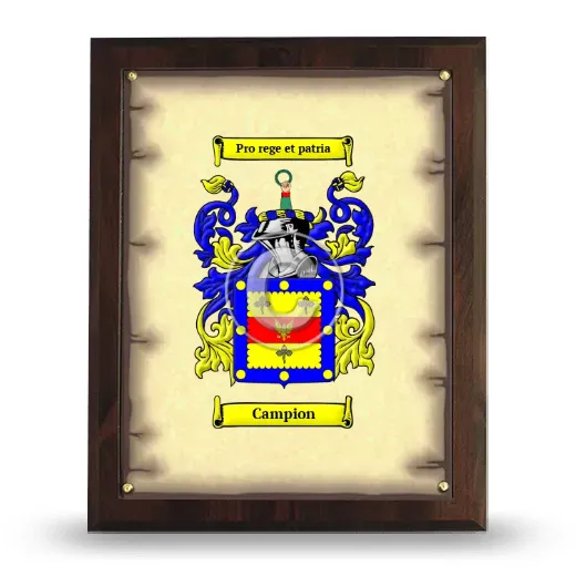 Campion Coat of Arms Plaque