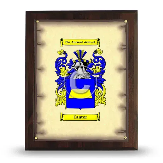 Cantor Coat of Arms Plaque