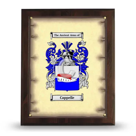 Cappelle Coat of Arms Plaque