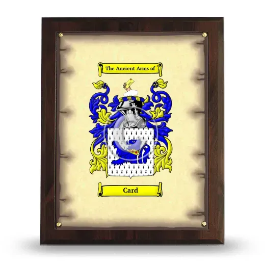Card Coat of Arms Plaque