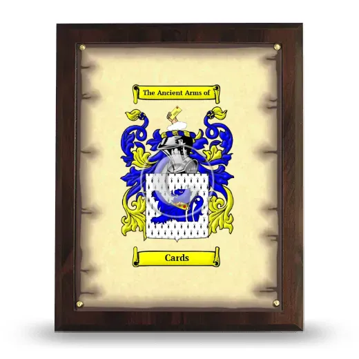 Cards Coat of Arms Plaque