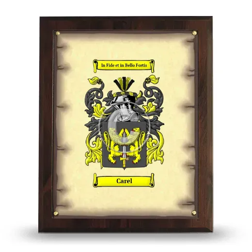 Carel Coat of Arms Plaque