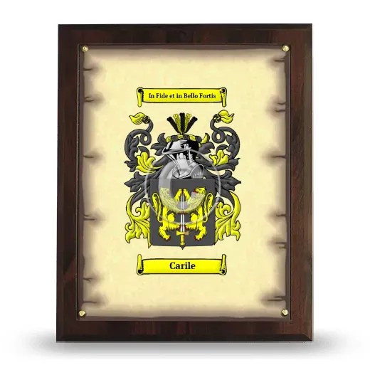 Carile Coat of Arms Plaque