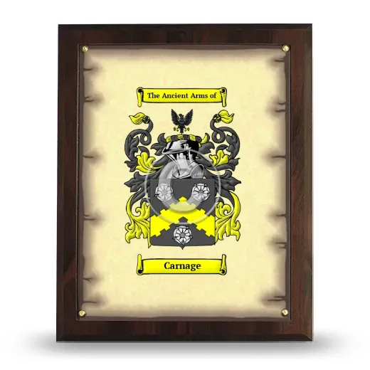Carnage Coat of Arms Plaque