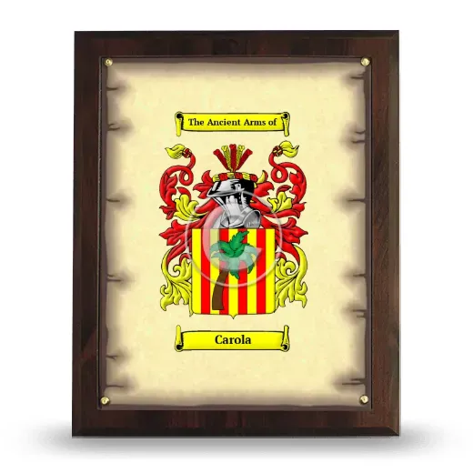 Carola Coat of Arms Plaque