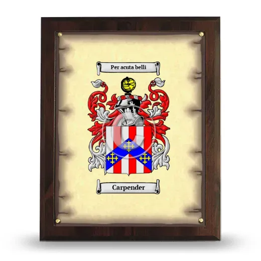 Carpender Coat of Arms Plaque
