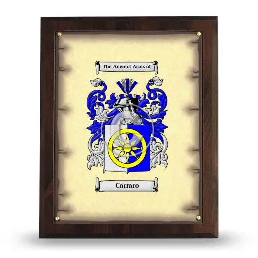 Carraro Coat of Arms Plaque