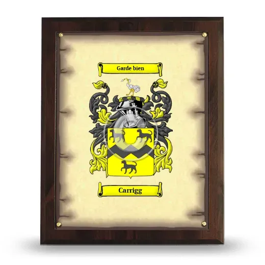 Carrigg Coat of Arms Plaque