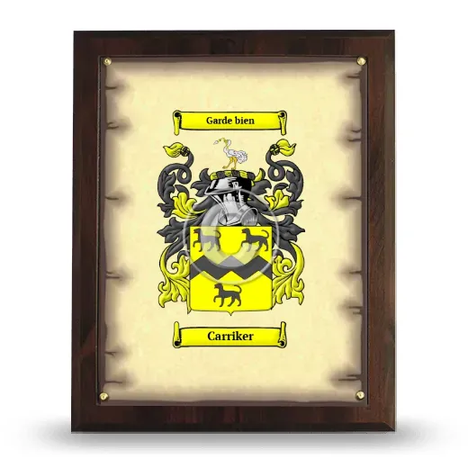 Carriker Coat of Arms Plaque