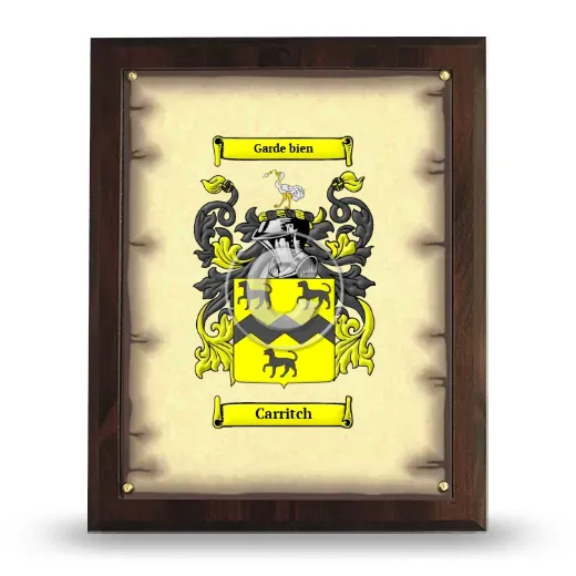 Carritch Coat of Arms Plaque