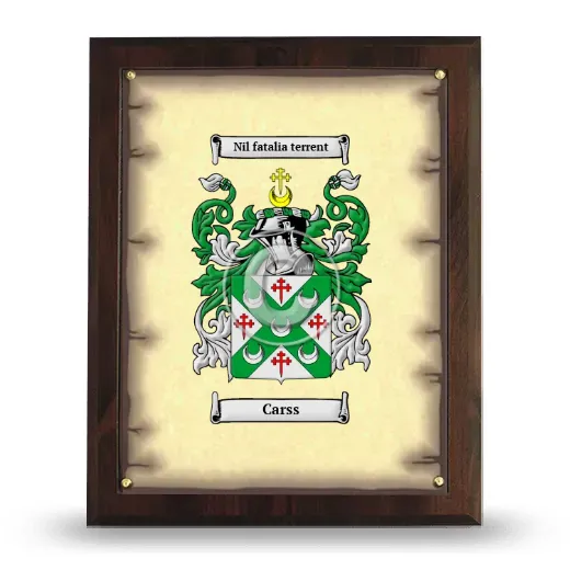 Carss Coat of Arms Plaque
