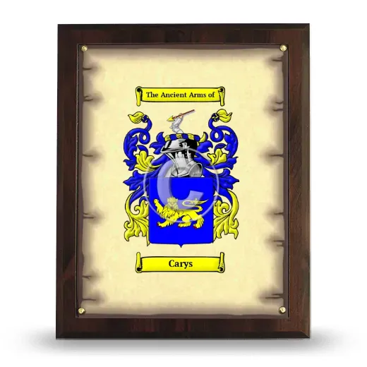 Carys Coat of Arms Plaque