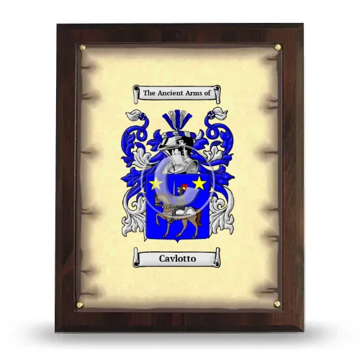 Cavlotto Coat of Arms Plaque