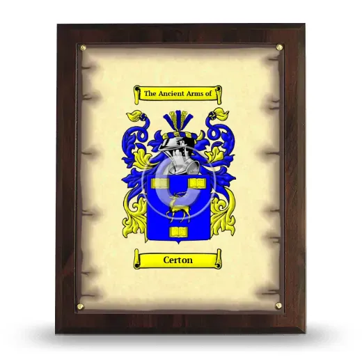Certon Coat of Arms Plaque