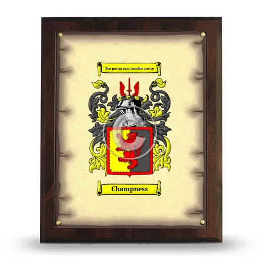 Champness Coat of Arms Plaque