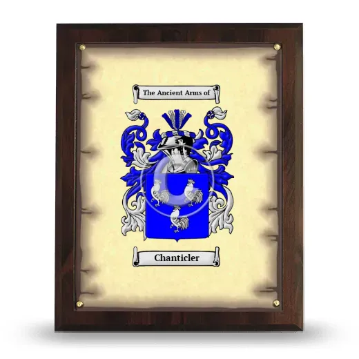 Chanticler Coat of Arms Plaque