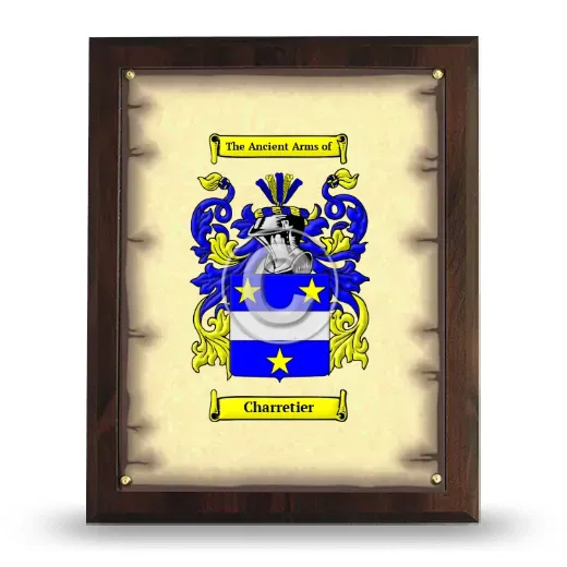 Charretier Coat of Arms Plaque