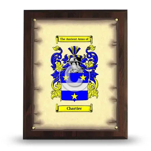 Chartier Coat of Arms Plaque