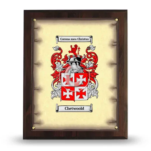 Chetwoold Coat of Arms Plaque