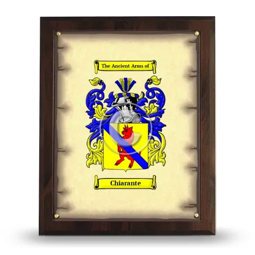 Chiarante Coat of Arms Plaque