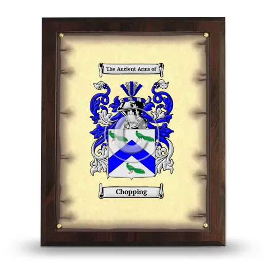Chopping Coat of Arms Plaque
