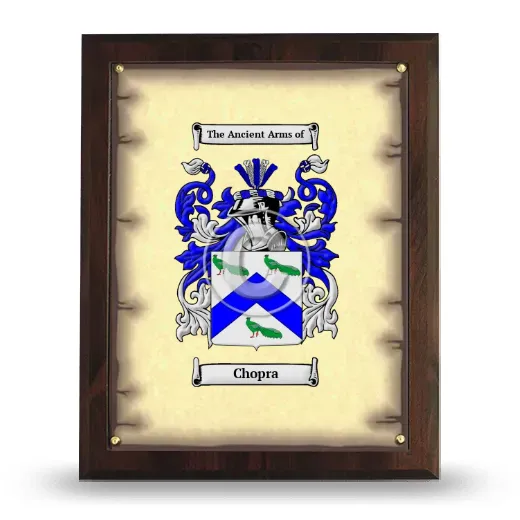 Chopra Coat of Arms Plaque
