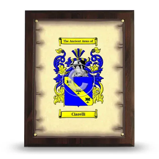 Ciarelli Coat of Arms Plaque