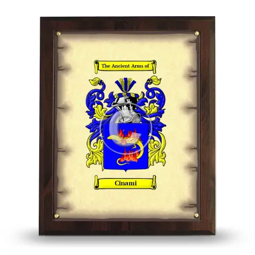 Cinami Coat of Arms Plaque