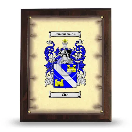 Cito Coat of Arms Plaque