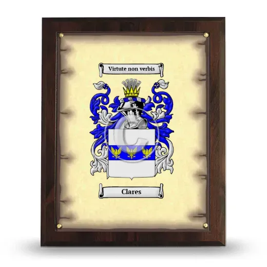 Clares Coat of Arms Plaque