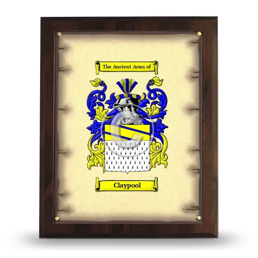 Claypool Coat of Arms Plaque
