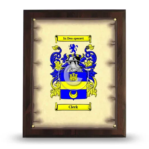 Clerk Coat of Arms Plaque