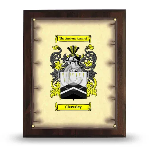 Cleverley Coat of Arms Plaque