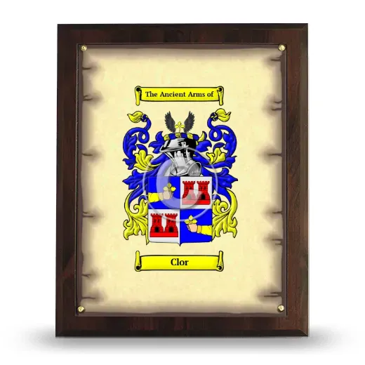Clor Coat of Arms Plaque