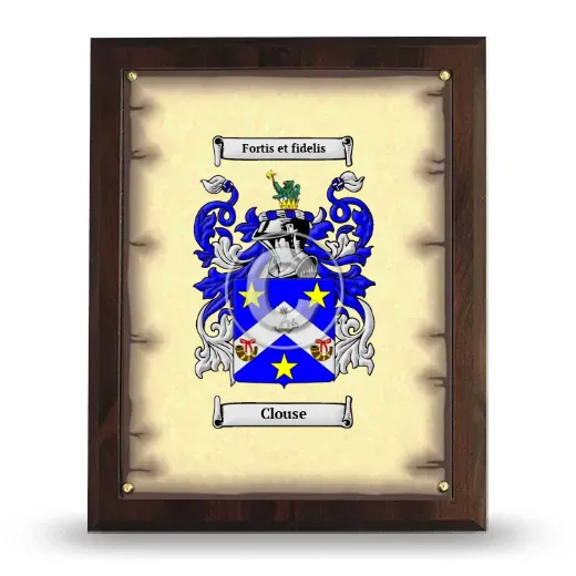 Clouse Coat of Arms Plaque