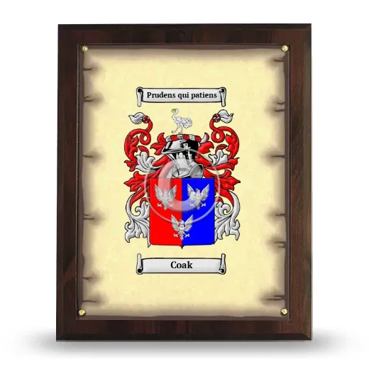 Coak Coat of Arms Plaque
