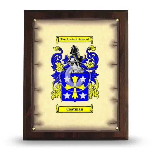 Coatman Coat of Arms Plaque