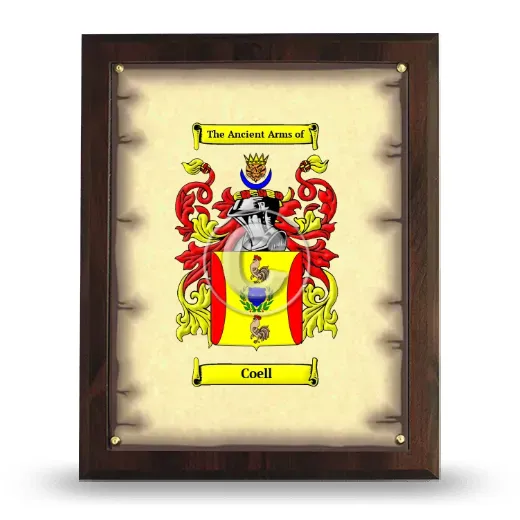 Coell Coat of Arms Plaque
