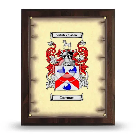 Coerman Coat of Arms Plaque