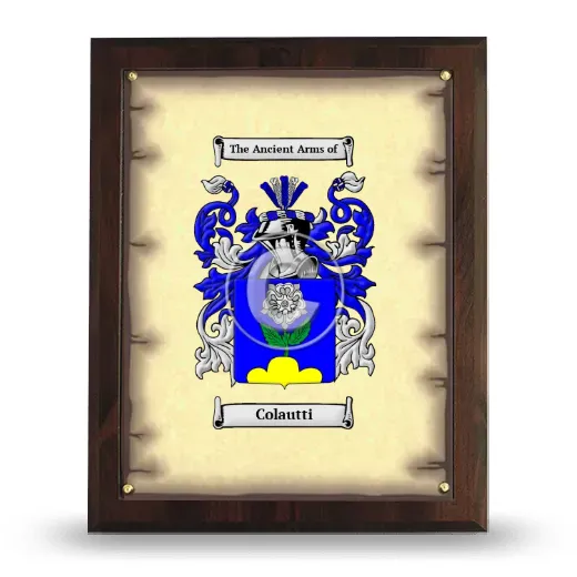 Colautti Coat of Arms Plaque