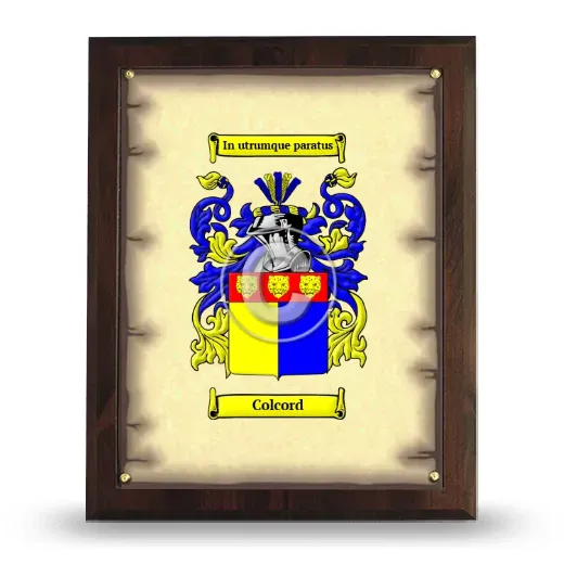 Colcord Coat of Arms Plaque