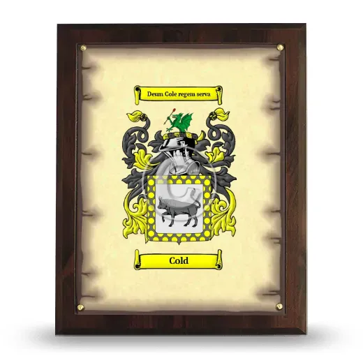 Cold Coat of Arms Plaque